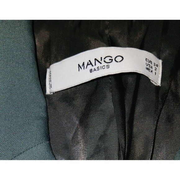 Mango Basics Silky Double-Breasted Blazer Sz Small Womens Soft Teal Blue MNG - Picture 11 of 11